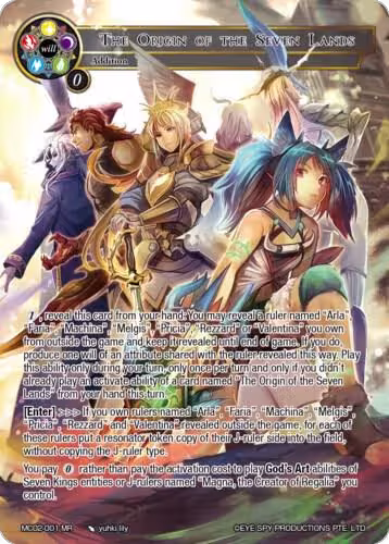 The Origin of the Seven Lands (MC02-001), Memoria Collection 02 — Force of Will card price