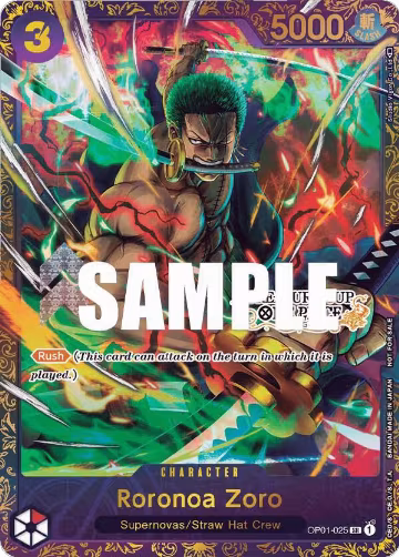 Roronoa Zoro - OP01-025 (Treasure Cup) (OP01-025), One Piece Promotion Cards — One Piece card price