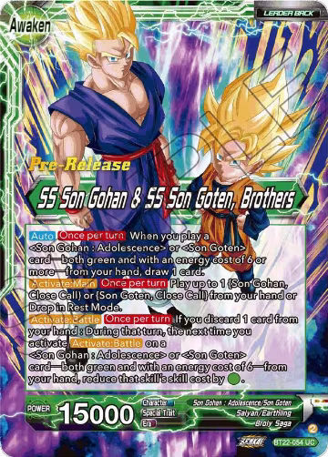Son Goten // SS Son Gohan & SS Son Goten, Brothers (BT22-054) — card price