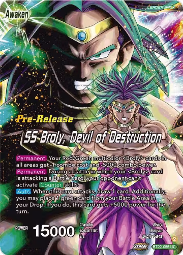 Broly & Paragus // SS Broly, Devil of Destruction (BT22-055) — card price