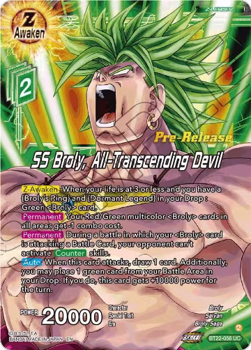 SS Broly, All-Transcending Devil (BT22-056) — card price