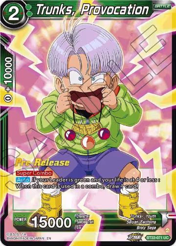 Trunks, Provocation (BT22-071), Critical Blow Pre-Release Cards — DB Super card price