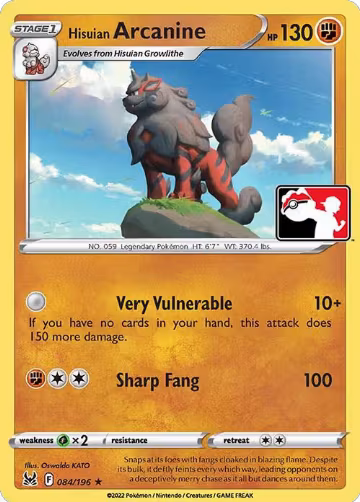 Hisuian Arcanine - 084/196 (084/196), Prize Pack Series Cards — Pokémon card price
