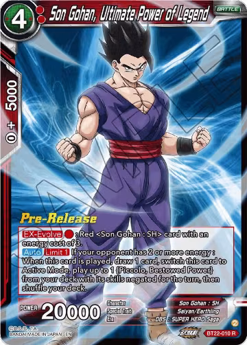 Son Gohan, Ultimate Power of Legend (BT22-010), Critical Blow Pre-Release Cards — DB Super card price