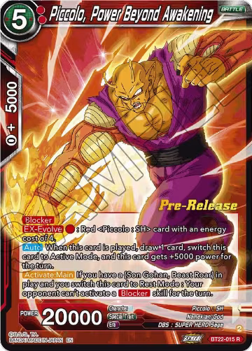 Piccolo, Power Beyond Awakening (BT22-015), Critical Blow Pre-Release Cards — DB Super card price