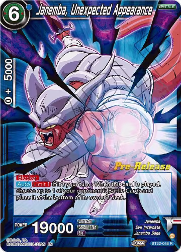Janemba, Unexpected Appearance (BT22-046), Critical Blow Pre-Release Cards — DB Super card price