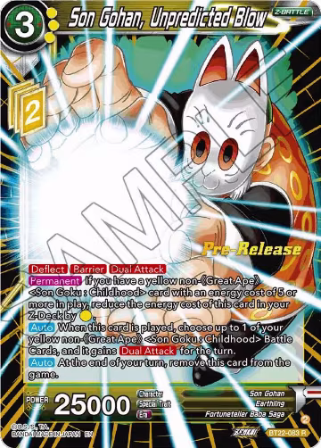 Son Gohan, Unpredicted Blow (BT22-083), Critical Blow Pre-Release Cards — DB Super card price