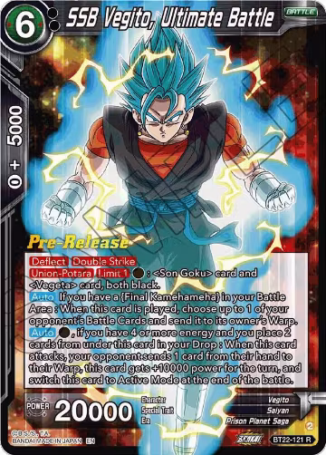 SSB Vegito, Ultimate Battle (BT22-121), Critical Blow Pre-Release Cards — DB Super card price