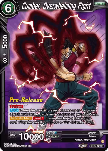Cumber, Overwhelming Fight (BT22-129), Critical Blow Pre-Release Cards — DB Super card price