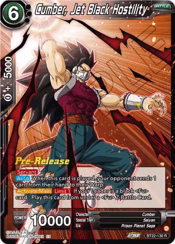 Cumber, Jet Black Hostility (BT22-130), Critical Blow Pre-Release Cards — DB Super card price
