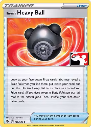 Hisuian Heavy Ball - 146/189 (146/189), Prize Pack Series Cards — Pokémon card price