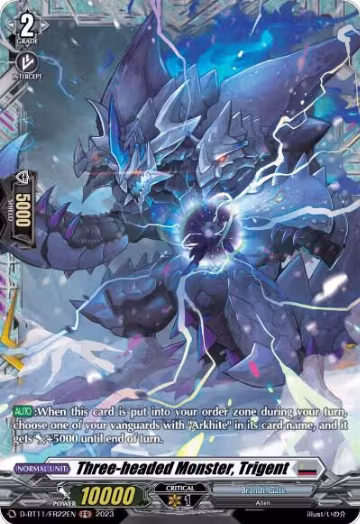 Three-headed Monster, Trigent (FR) (D-BT11/FR22EN), D-BT11: Clash of the Heroes — Vanguard card price