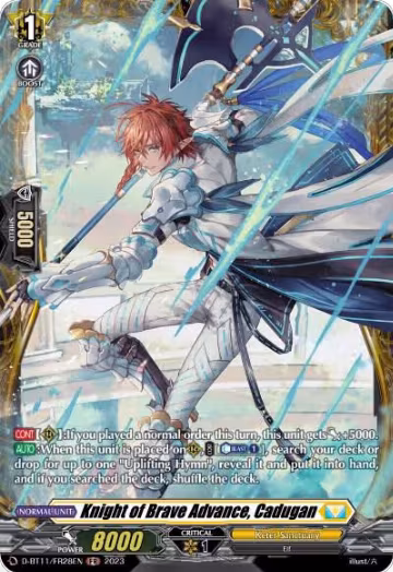 Knight of Brave Advance, Cadugan (FR) (D-BT11/FR28EN), D-BT11: Clash of the Heroes — Vanguard card price