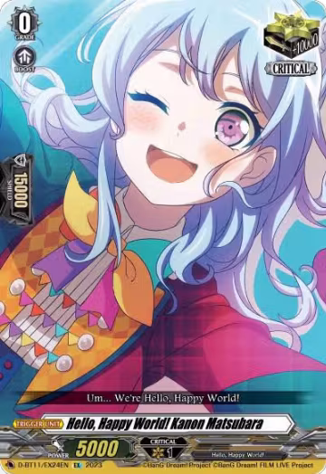 Hello, Happy World! Kanon Matsubara (D-BT11/EX24EN), D-BT11: Clash of the Heroes — Vanguard card price