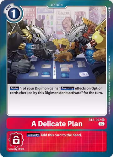 A Delicate Plan (Resurgence Booster Reprint) (BT3-097 U), Resurgence Booster — Digimon card price