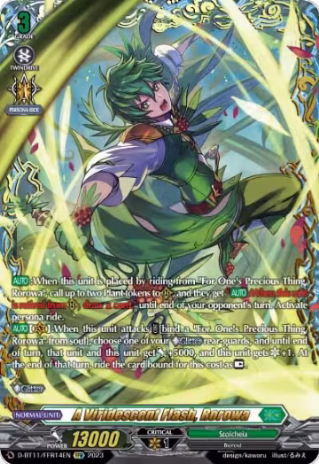 A Viridescent Flash, Rorowa (FFR) (D-BT11/FFR14EN), D-BT11: Clash of the Heroes — Vanguard card price