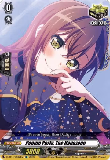 Poppin'Party, Tae Hanazono (D-BT11/EX02EN), D-BT11: Clash of the Heroes — Vanguard card price