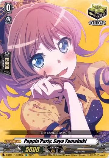 Poppin'Party, Saya Yamabuki (D-BT11/EX04EN), D-BT11: Clash of the Heroes — Vanguard card price