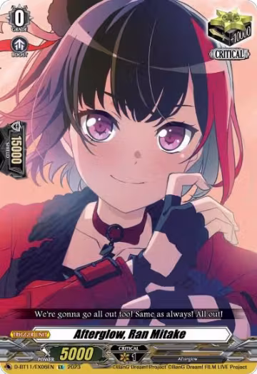 Afterglow, Ran Mitake (D-BT11/EX06EN), D-BT11: Clash of the Heroes — Vanguard card price
