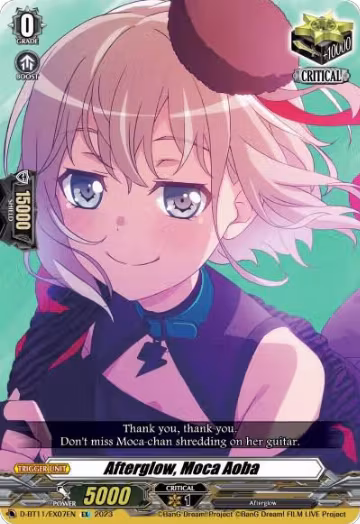 Afterglow, Moca Aoba (D-BT11/EX07EN), D-BT11: Clash of the Heroes — Vanguard card price