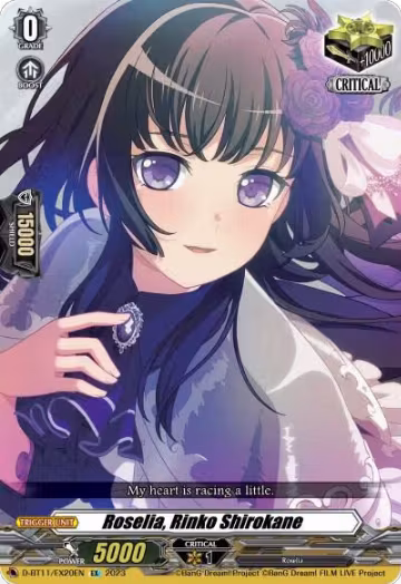 Roselia, Rinko Shirokane (D-BT11/EX20EN), D-BT11: Clash of the Heroes — Vanguard card price