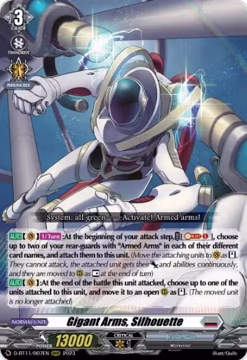 Gigant Arms, Silhouette (D-BT11/007EN), D-BT11: Clash of the Heroes — Vanguard card price