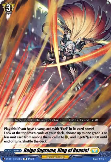 Reign Supreme, King of Beasts! (D-BT11/050EN), D-BT11: Clash of the Heroes — Vanguard card price