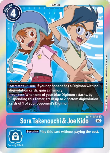 Sora Takenouchi & Joe Kido (Resurgence Booster Reprint) (BT5-088 R), Resurgence Booster — Digimon card price