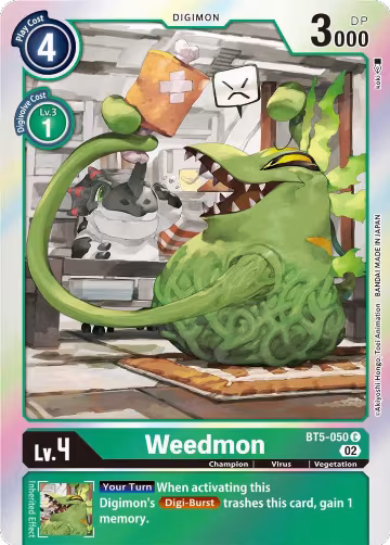 Weedmon (Resurgence Booster Reprint) (BT5-050 C), Resurgence Booster — Digimon card price