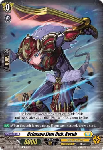Crimson Lion Cub, Kyrph (D-BT11/091EN), D-BT11: Clash of the Heroes — Vanguard card price