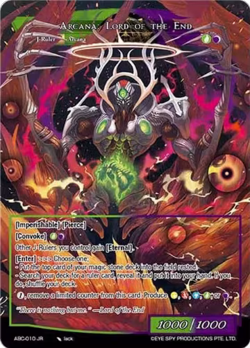 Arcana: Demon of Gusting Darkness // Arcana: Lord of the End (ABC-010 JR), Arcana Battle Colosseum — Force of Will card price