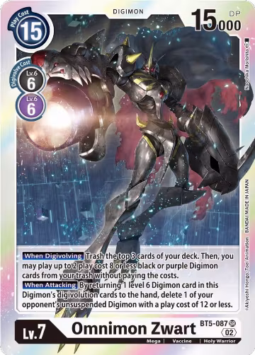 Omnimon Zwart (Resurgence Booster Reprint) (BT5-087 SR), Resurgence Booster — Digimon card price
