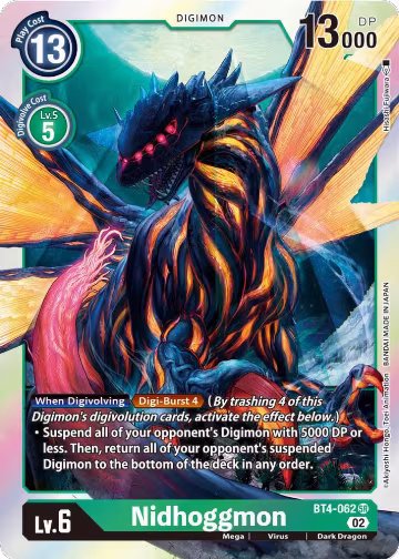 Nidhoggmon (Resurgence Booster Reprint) (BT4-062 SR), Resurgence Booster — Digimon card price