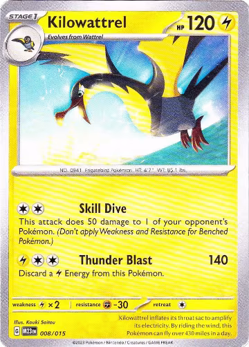 Kilowattrel (008/015), McDonald's Promos 2023 — Pokémon card price