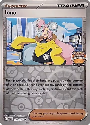 Iono - 185/193 (Regional Championships) (185/193), League & Championship Cards — Pokémon card price