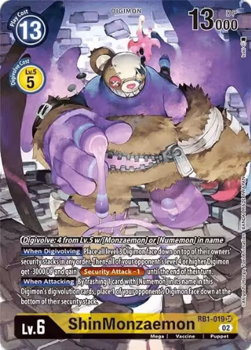ShinMonzaemon (Textured Alternate Art) (RB1-019 SR), Resurgence Booster — Digimon card price