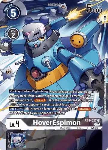 HoverEspimon (Textured Alternate Art) (RB1-027 SR), Resurgence Booster — Digimon card price