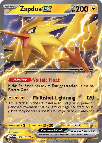 Zapdos ex - 145/165 (145/165), Scarlet & Violet 151 — Pokémon card price