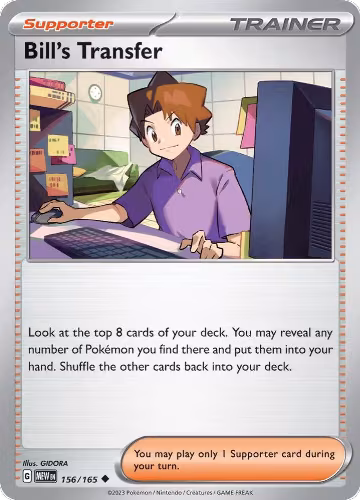 Bill's Transfer - 156/165 (156/165), Scarlet & Violet 151 — Pokémon card price