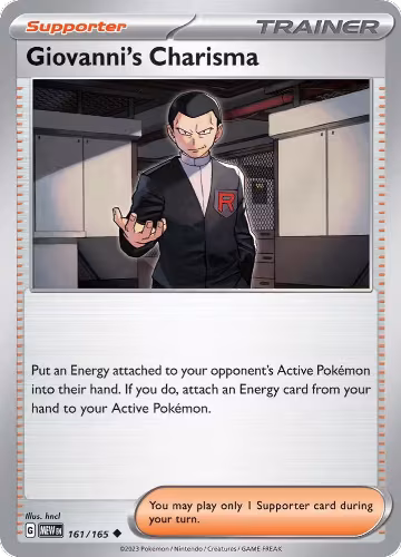 Giovanni's Charisma - 161/165 (161/165), Scarlet & Violet 151 — Pokémon card price
