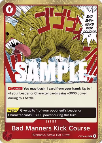 Bad Manners Kick Course (OP04-016), Kingdoms of Intrigue — One Piece card price