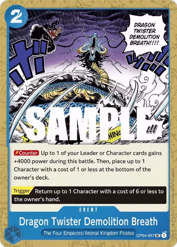 Dragon Twister Demolition Breath (OP04-057), Kingdoms of Intrigue — One Piece card price