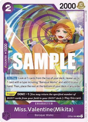 Miss.Valentine(Mikita) (OP04-066), Kingdoms of Intrigue — One Piece card price