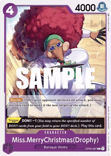 Miss.MerryChristmas(Drophy) (OP04-067), Kingdoms of Intrigue — One Piece card price