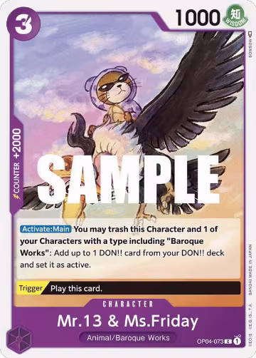 Mr.13 & Ms.Friday (OP04-073), Kingdoms of Intrigue — One Piece card price