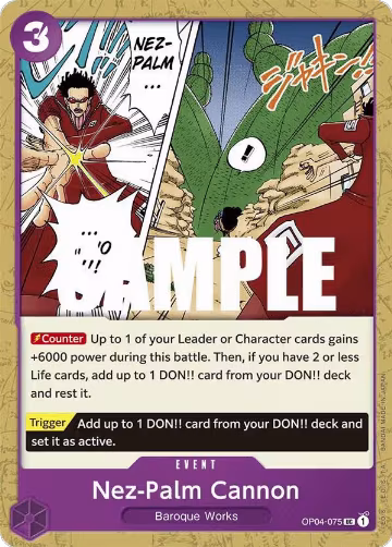 Nez-Palm Cannon (OP04-075), Kingdoms of Intrigue — One Piece card price