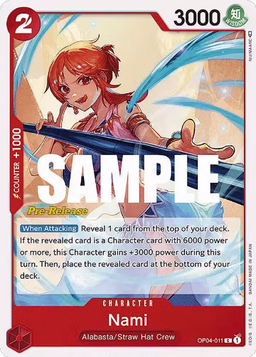 Nami (OP04-011), Kingdoms of Intrigue Pre-Release Cards — One Piece card price
