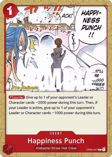Happiness Punch (OP04-017), Kingdoms of Intrigue Pre-Release Cards — One Piece card price