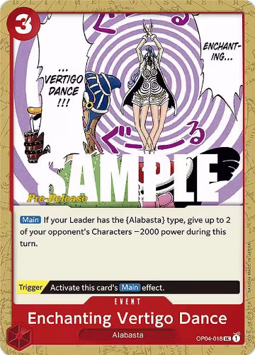 Enchanting Vertigo Dance (OP04-018), Kingdoms of Intrigue Pre-Release Cards — One Piece card price