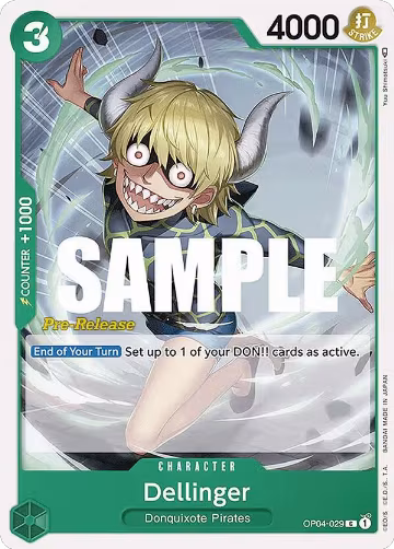 Dellinger (OP04-029), Kingdoms of Intrigue Pre-Release Cards — One Piece card price